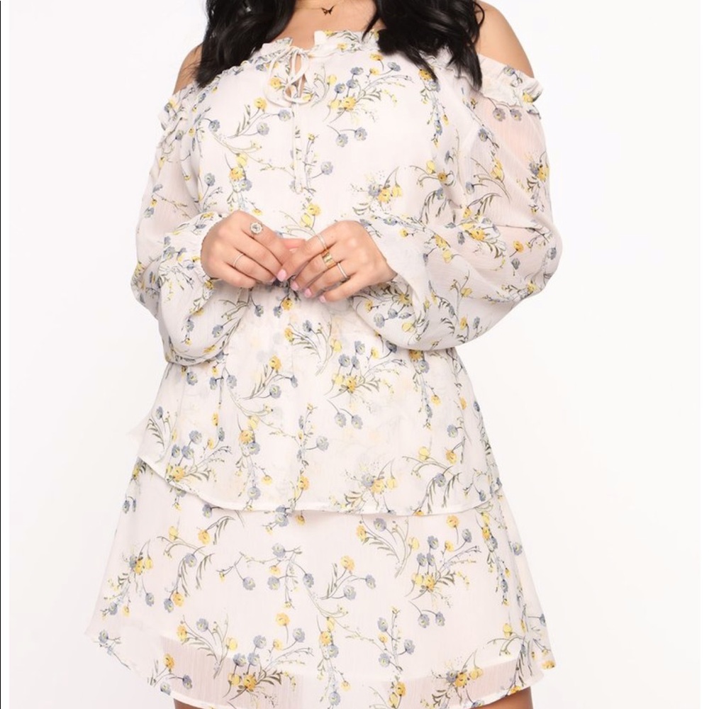 Fashion Nova Come into Bloom Off Shoulder Dress